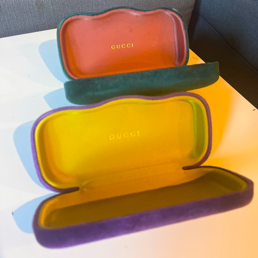 2 sunglasses hard cases. Gucci velvet